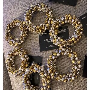 Robert Stanley Set of 6‎ Gold Jingle Bells Napkin Rings Christmas 3" x 3" NWT